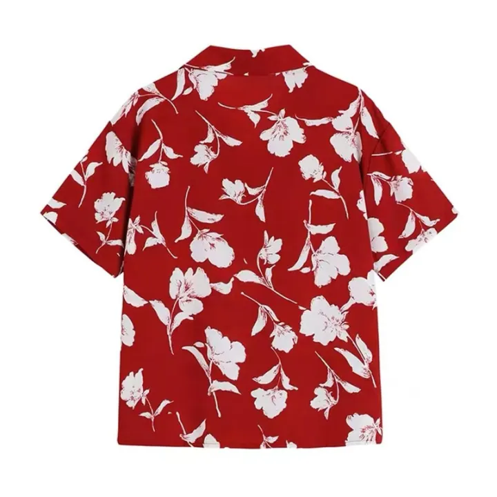 Men%20Clothing%20Blouse%20Summer%20New%20Flower%20Print%20Vintage%20Short%20Sleeve%20Hawaiian%20Shirt%20Fast%20Drying%20Casual%20Beach%20Shirts%20Tops%20Red%20Unisex%20-%20Image%203
