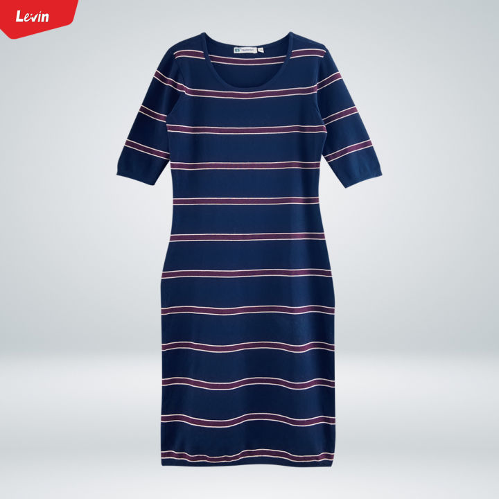 Ladies Short Sleeved Knit Long Jumper Sweater From Levin