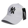 Full White Cotton Ny Logo Curved Baseball Cap For Men. 