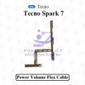 For Tecno Spark 7 Volume Power Flex Cable On Off Power Volume Switch Side Button Flex Ribbon Repair Parts. 