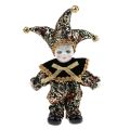 9 Inch Porcelain Smiling Clown Doll Wearing Outfits Funny Harlequin Doll Circus Props Halloween Christmas Decoration Kids Gifts.