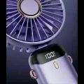USB Handheld Mini Fan Foldable Portable Neck Hanging Fans 5 Speed USB Rechargeable Fan with Phone Stand and Display Screen.