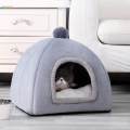 Cat Bed for Indoor Cats Cozy Kennel Snooze Calming Pet Bed Semi Enclosed Cat Nest Cat House Gray S. 