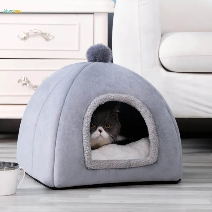 Cat%20Bed%20for%20Indoor%20Cats%20Cozy%20Kennel%20Snooze%20Calming%20Pet%20Bed%20Semi%20Enclosed%20Cat%20Nest%20Cat%20House%20Gray%20S%20-%20Image%205