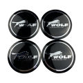 【Toy life hall】4Pieces Car Wheel Rim Center Sticker Decoration for Wolf Logo Tire Hub Cap Emblem Accessories for Focus Kuga Ecosport Ranger Mustang Everest. 