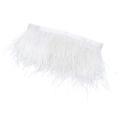 【Customer favorite】 2.2 Yards Satin Ribbon 3-4inch Ostrich Feathers Satin Ribbon White Ostrich Feathers Trim Satin Ribbon White Fringe Satin Ribbon Craft Feather Boas. 