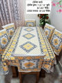 Screen Print Dining Table Runner And 06 Piece Chair Cover.