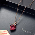 Carat Heart Shape Rhinestone Pendant Necklace Ear Stud Earrings Women Jewelry Set. 