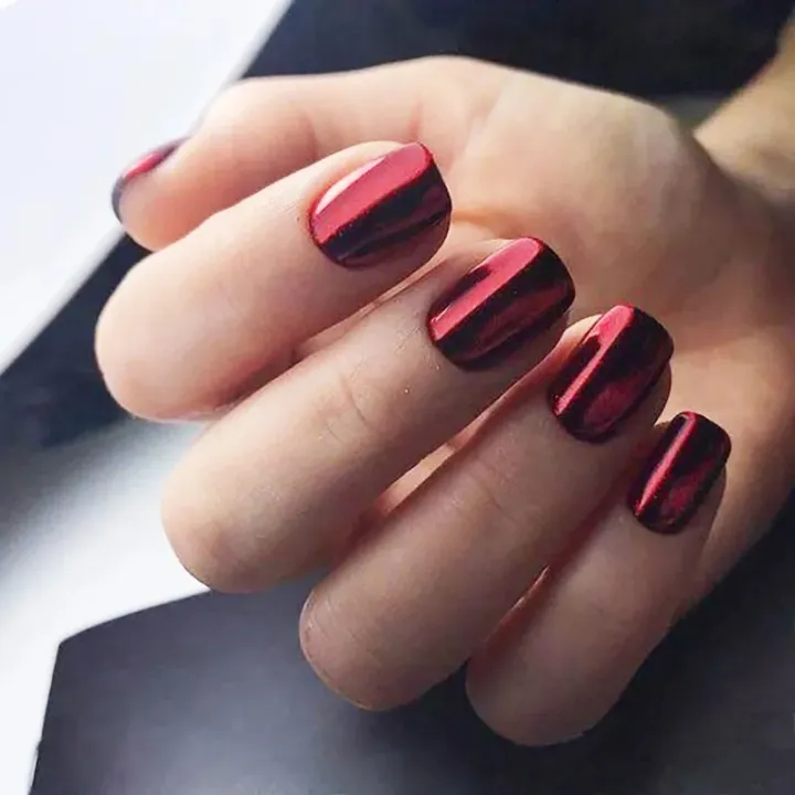 24pcs/set%20short%20nails%20metallic%20red%20black%20rose%20green%20blue%20silver%20golden%20square%20tips%20mirror%20effect%20press%20on%20false%20nail%20art%20-%20Image%202