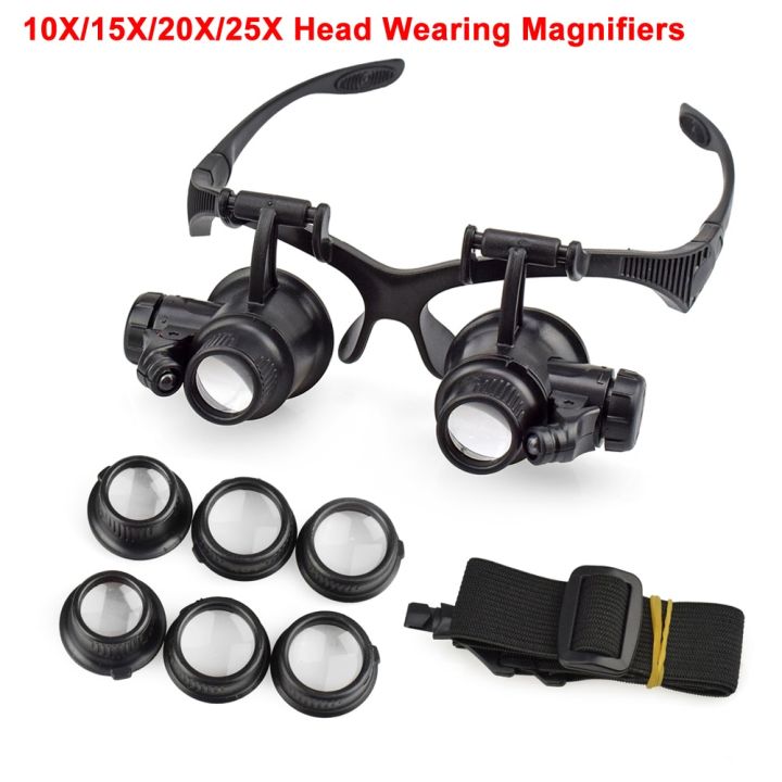 NEWACALOX%2010X/15X/20X/25X%20Portable%20Head%20Wearing%20Magnifying%20Glass%202%20LED/8%20Lens%20for%20Jewelry%20Watchmaker%20Close%20Work%20Magnifiers%20-%20Image%202