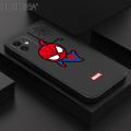 Hontinga for iPhone 11 Case Cute Marvel Avengers Cartoon Spiderman Spider Man Phone Case Square Edge Silicone Cases Full Lens Cover Shockproof Protection Case. 