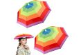 Head Umbrella Hats Rainbow Mini Umbrella Caps Outdoor Sun Rain. 