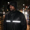 Premium Double Part Waterproof Rain Coat for Men and Women with Reflective Safety Strip, Two Pockets, Lightweight Windproof Outdoor Riding Travel Protection Wear Both Side Use.