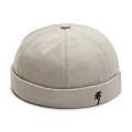 Fashion Men Cotton Docker Cap Skullcap Retro Brimless Hip Hop Hats Multipurpos Portable Solid Color Adjustable Soft Top Hats.