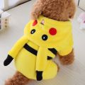 Pokemon Go Pet Dog Cat Clothes Costume Pikachu Squirtle Hooded Outfit Halloween. 