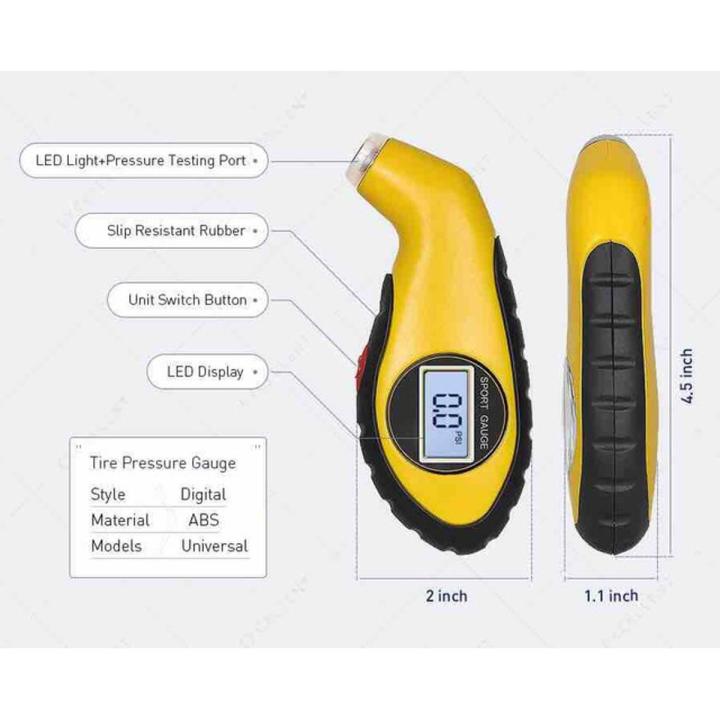 Digital Tire pressure gauge Meter Manometer Barometers Tester LCD Tyre ...