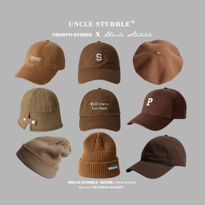 Korea Dongdaemun camel hat women's coffee soft top baseball cap cap men's brown knit hat beret