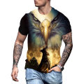 Fashion eagle pattern T shirt for men vintage trend skull Harajuku streetwear casual o-neck short sleeve summer loose T-shirts. 