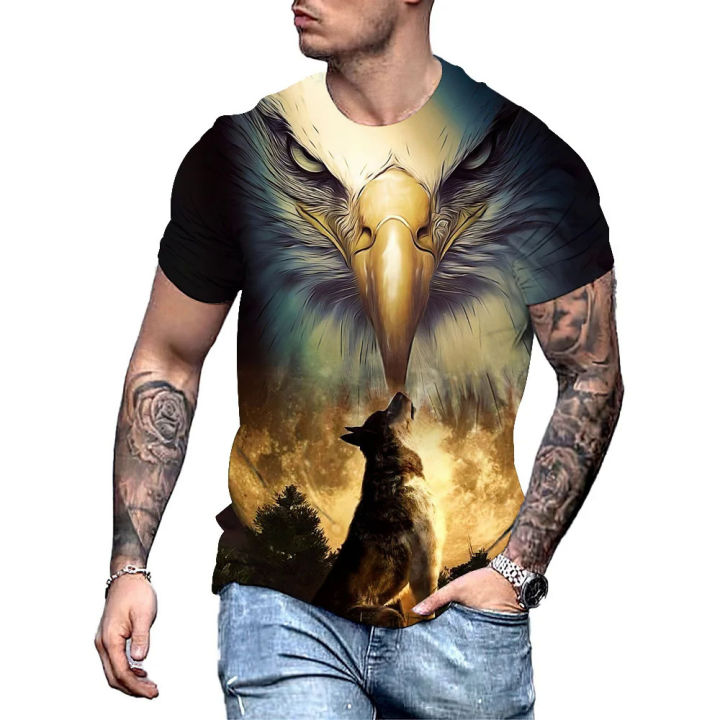 Fashion%20eagle%20pattern%20T%20shirt%20for%20men%20vintage%20trend%20skull%20Harajuku%20streetwear%20casual%20o-neck%20short%20sleeve%20summer%20loose%20T-shirts%20-%20Image%203