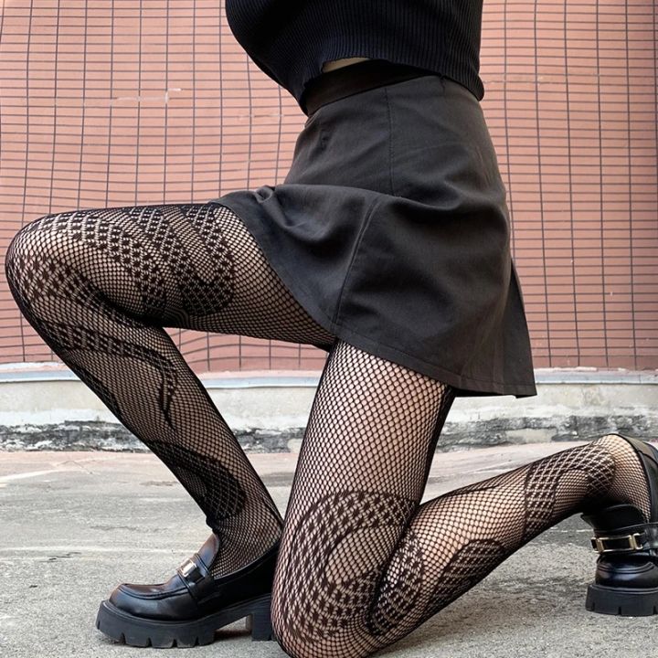 Thigh%20High%20Pantyhose%20Fishnet%20Black%20Stockings%20Snake%20Lined%20Tights%20Fashion%20%20Women%20Girls%20Ultra-soft%20Excellent%20Stretch%20Semi%20Opaque%20Fashion%20High%20Waist%20-%20Image%204