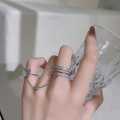 Butterfly Double Finger Chain Rings For Women - Ring SIlver Color.