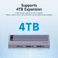 Hagibis M.2 SSD Enclosure with USB C Hub Magnetic Cover External Hard Drive Case Compatible with Thunderbolt 4/3 for MacBook PC.