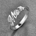 Huitan Letter Mom Rings Love Gift for Mother Silver Color Band Exquisite Finger-ring Fashion Versatile Women's Jewelry Drop Ship. 