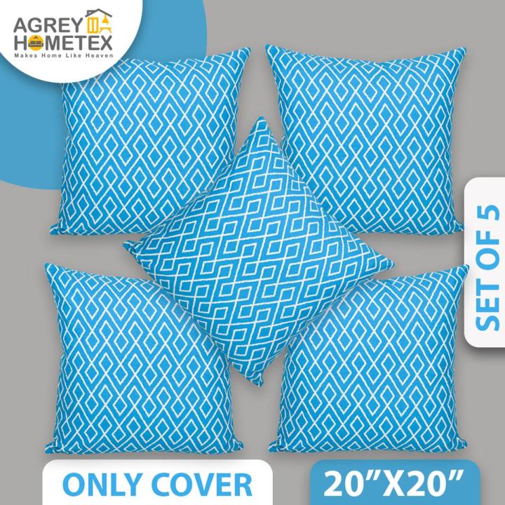 Cushion Cover, Pest Color (20"x20") Set of 5, Only Cover