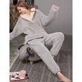 Fleece Pajamas for Women Soft Comfy Fluffy Pajamas Set Pullover Pants Loose Plush Warm Clothes for Winter Sleepwear. 