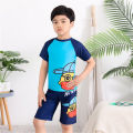 Manufacturers boys' wetsuit split swimsuit boys' short-sleeved shorts for children baby sunscreen quick-drying swimsuit. 