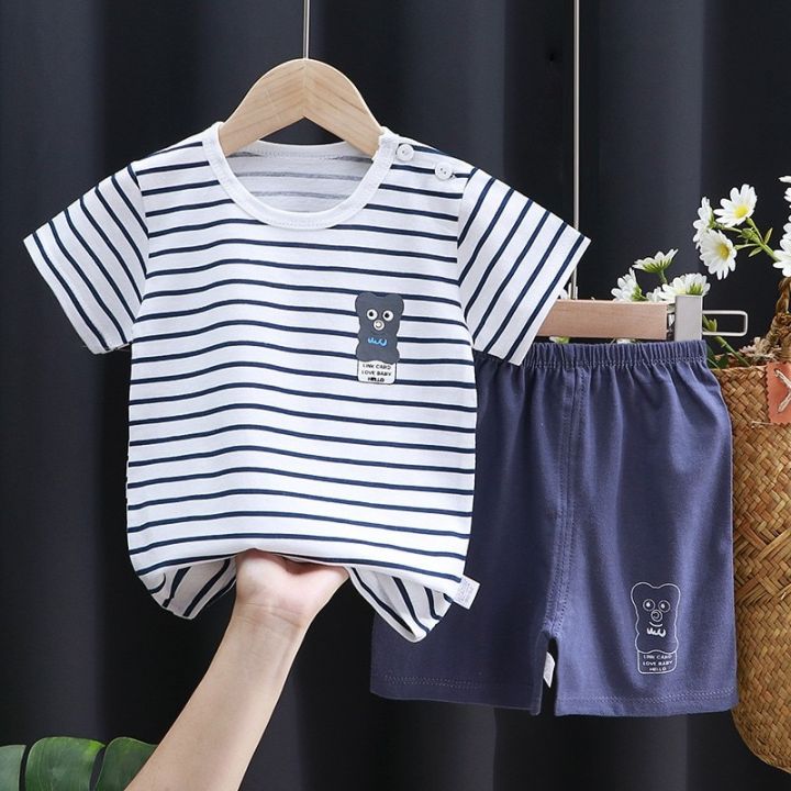 0%201%202%203%204%20Years%20Old%20Kids%20Short%20Sleeve%20Suits%20Brand%20Summer%20Clothing%20Children%20T-shirt%20Two%20Piece%20Set%20Pure%20Cotton%20Cartoon%20Baby%20Outfit%20-%20Image%205