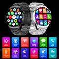 +3pc Straps Smart Watch Men Business Male Smartwatch Round Sport Smart-watch For Android IOS Fitness Tracker With Heart Rate. 
