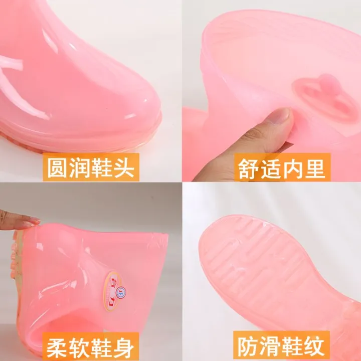 Jelly%20Rain%20Boots%20Women's%20Fashionable%20Rainy%20Day%20Quick-Drying%20Non-Mesh%20Mid-Calf%20Soft%20Rain%20Boots%20Non-Slip%20Glue%20Shoe%20Cover%20Shoes%20-%20Image%206