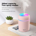 300ml Portable H2O Air Humidifier with Colorful Light Mini USB Purifier Aroma Oil Diffuser for Car Home Bedroom. 