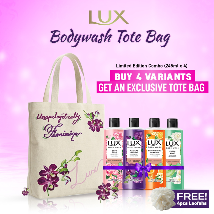 Buy 4 Variants of Lux Body Wash (245ml Each) & Get An Exclusive Tote Bag