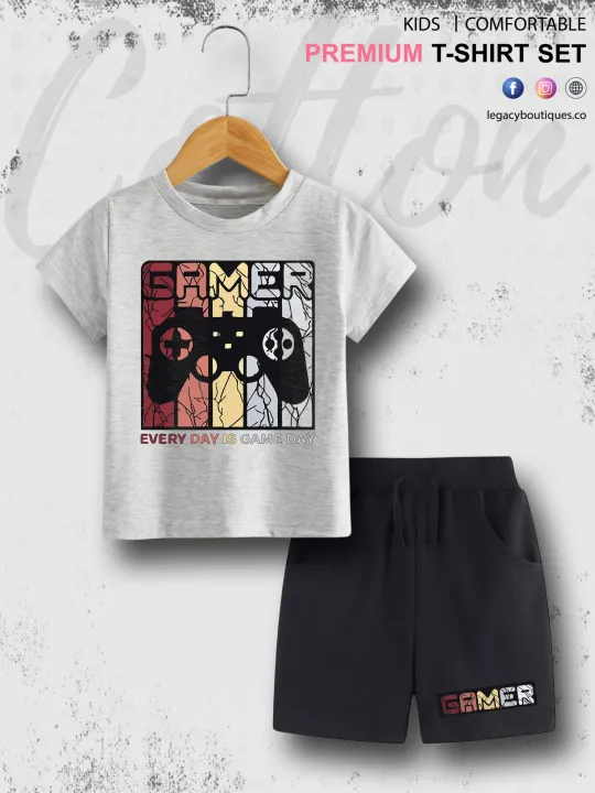 Babies%20T-shirt%20Set%20Gamer%20Kids%20Casual%206%20Month%20To%206%20Year%20Summer%20Time%20-%20Image%207