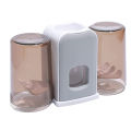 2 Mouthwash Cup Set/Toothbrush Holder Wall Mounted Toothpaste Dispenser Automatic Holder.