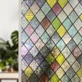 Decals Frosted Stained Glass Window Sticker Vintage Translucent Stained Glass Window Film Anti UV PVC Rainbow Glass Decals Stickers Bedroom. 