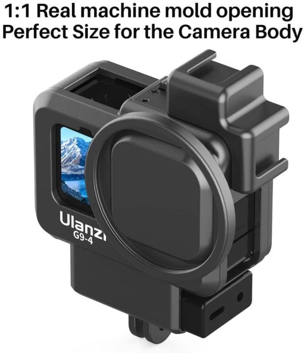 Ulanzi%20G9-4%20Gopro%209%20Plastic%20Camera%20Cage%20For%20Gopro%20Hero%209%20Black%20Housing%20Case%20With%20Mic%20And%20Fill%20Light%20Cold%20Shoe%20Vlog%20Accessories%20-%20Image%202