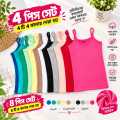 Pack of 4 Cotton Camisole Tank Tops For Women All Season Cotton Spandex Fabric Basic Layering Style Multi Color. 