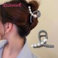 Vintage Hair Claw Clasp Stylish Faux Pearl Hair Claw with Cross Hollow Out Design Strong Grip Anti-slip Hair Styling Tool for Women.