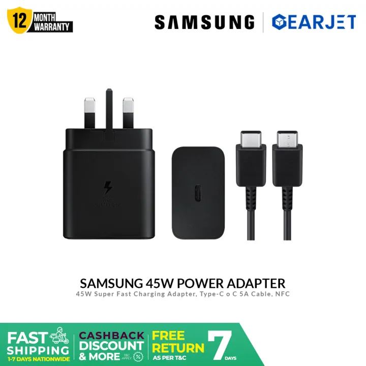 Samsung%2045W%20Power%20Adapter%203%20Pin%20Charger%20Super%20Fast%20Charging%20Supported%20With%205A%20Type-C%20to%20C%20Cable%20and%20NFC%20Verification%20EP-T4511%20-%20Image%202