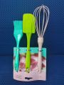 3 in 1 Silicone Kitchenware, 3-Piece Baking Kit, Basting Brush, Dough Spatula & Whisk, Silicone Kitchen Utensils, Silicone Baking tools Pack of 3. CD:P20.. 