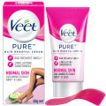 Veet Pure™ Hair Removal Cream 50g Normal Skin for Body & Legs, Freshest Smell with Cucumber Extract Leaves Skin Feeling Smooth, Moisturized & Visibly Glowing, Dermatologically Tested. 