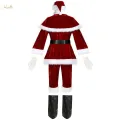 Santa Costume Big and Size Santa Claus Suit Set with Beard Fancy Dress with Gloves 4XL. 