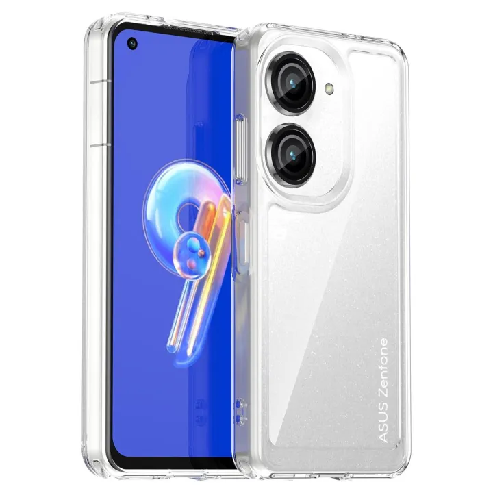 lthmy for Asus ZenFone 9 Transparent Hard Back with Shockproof Enhanced Side Protective Bumper Phone Cover