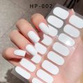 16Pcs/set Soild Semi-Cured Gel Fench Nail Stickers Black/White/Pink Full Cover Gel Nail Sticker Long-Lasting Adhesive Stickers. 