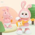 Electric Interactive Rabbit Easter Bunny Interactive Activity Toy with Colorful Lights Dancing Holding Guitar for Birthday Gift Holiday Gift. 
