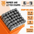 36 Pcs Steel Metal Stamping Set 1/8 Inch(3mm) with 50 Pcs Aluminum Plant Label, Steel Number and Letter Stamp Tool Kit.