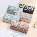 Prettyzys brand name flower print trifold long ladies purse women wallet. 